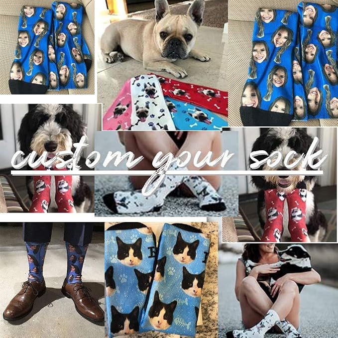 D-Story Custom Face Socks, Personalized Photo Picture on Socks, Unisex Athletic - Image 4