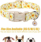 Sunflower Dog Collar, Adjustable Cute Dog Collars - Image 6