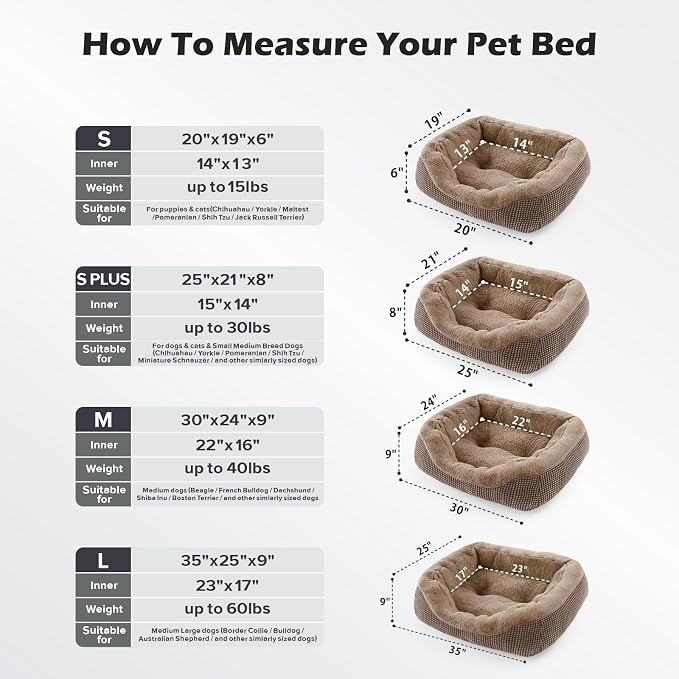 INVENHO Small Dog Bed Washable Orthopedic Calming Warming Durable Pet Bed - Image 5
