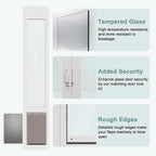 Dog Door for Sliding Glass Doors, Adjustable Height 76 1/8"-80 7/8" Aluminum - Image 3