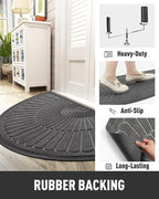 tchdio Door Mat Outdoor Indoor Entrance Doormat-Semicircular Durable Rubber Non - Image 3