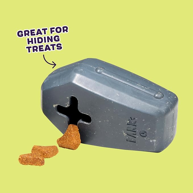 Barkbox Drac Casket Dog Toy – Treat Dispensing, Natural Rubber, Wacky Bounce - Image 2