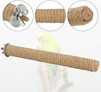 Hypeety Bird Perch Stand Natural Wood Parrot Hemp Rope Perch Birdcage - Image 3