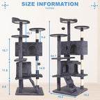 FDW | 54" Cat Tree Tower | Ashy | Multi-Level Indoor Activity Center - Image 7