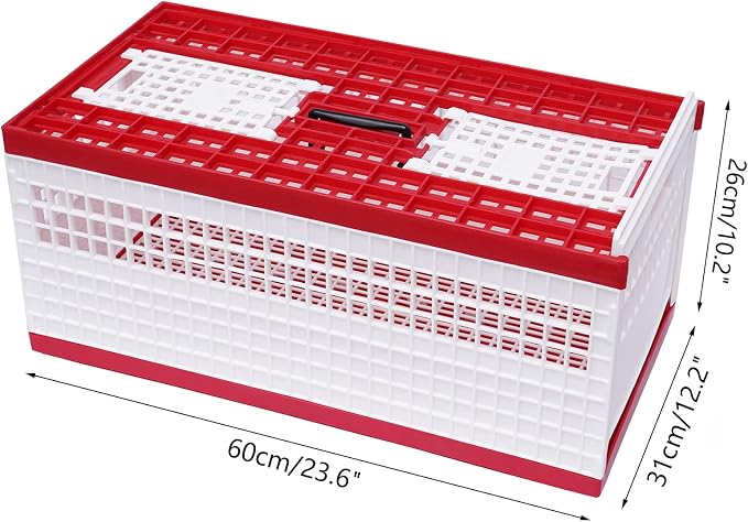 Folding Pigeon Cage with Handle, Portable Plastic Bird Travel Carrier Cage with - Image 2