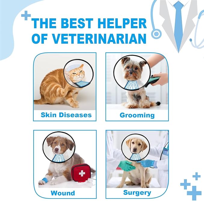 Supet Dog Cone Collar Adjustable After Surgery, Comfortable Pet Recovery Collar - Image 3