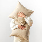 Pack of 2 Faux Leather Pillow Covers, Soft Rustic Farmhouse Neutral Vintage by GEGELICA