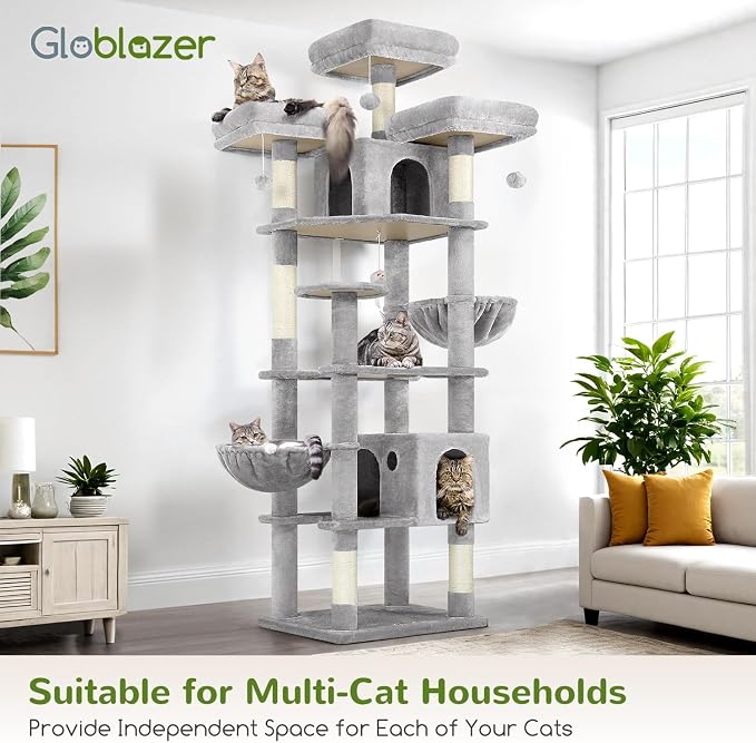 Globlazer Cat Trees and Towers for Multiple Adult Cats, 82-inch XXL Tall Cat - Image 8