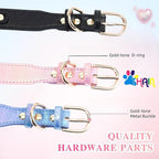 THAIN Fashion Dog Collar with Bling Diamonds & Heart Charm – 5 Holes Adjustable - Image 2