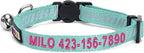 Pawtitas Personalized Teal Reflective Cat Collar – Adjustable Custom Collar - Image 2