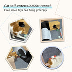 Cat Toys Tunnel for Indoor Cats, 4-Way Felt Cat Tunnel Play Mat - Image 5