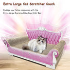 Luxury Cardboard Cat Scratcher Sofa Bed, Couch Shaped Scratching Board - Image 7