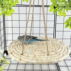 FlidRunest Bird Swing Hammock Bed, Natural Corn Woven Parrot Hammock Swing Mat - Image 6