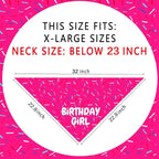 Birthday Girl Dog Bandanas 1 Pack, Pet Scarves HBD Bandanas - Image 2