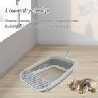 Collapsible Kitten Litter Box, 17.7 x 13.4 x 5 inch Open Cat Potty Pan - Image 3