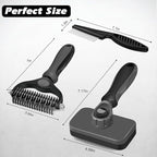 3PCS Self Cleaning Slicker Brush & Pet Grooming Rake & Flea Comb - Image 7