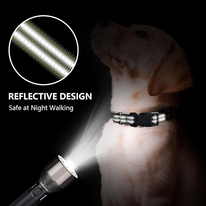 Martingale Dog Collar, Adjustable Nylon Reflective Collar - Image 3