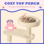 Allewie 55.5 in Cat Tree for Indoor Kitties/Soft Plush Perches/Multi-Level Cat - Image 3