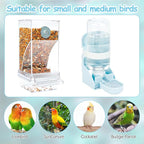 Rypet No Mess Bird Water Feeder Dispenser Set Automatic Bird Feeder Transparent - Image 5