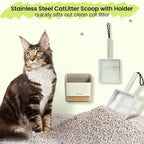 Metal Cat Litter Scooper with Holder, Stainless Steel Metal Litter Scoop - Image 6