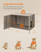 Feandrea Cat Litter Box Enclosure, Litter Box Furniture Hidden, Indoor Cat House - Image 5