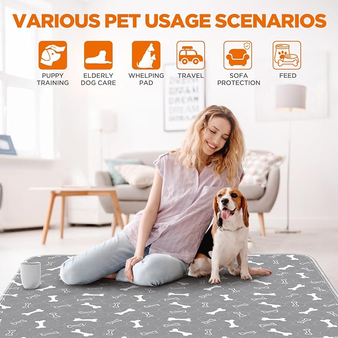 Washable Pee Pads for Dogs Large 48" x 48" 2-Pack Reusable Puppy Pads Pet - Image 4