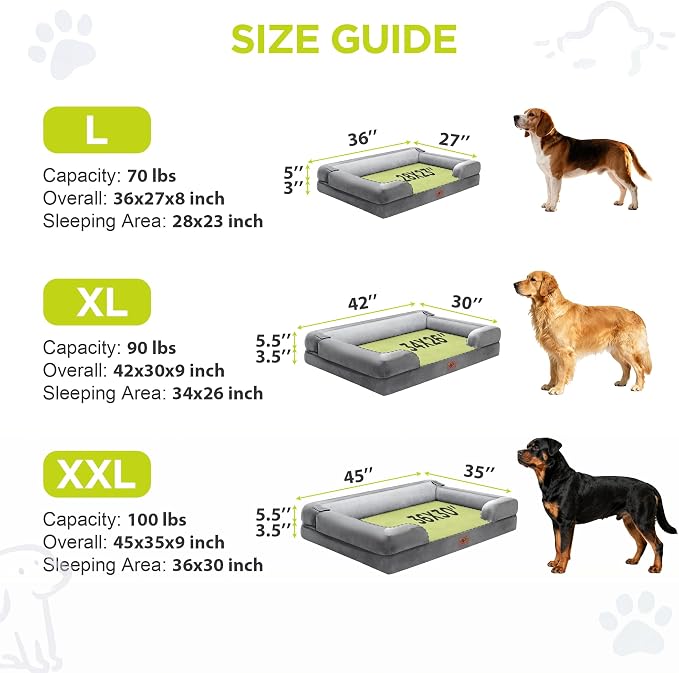 Orthopedic Dog Beds for Large Medium Dogs, Big Waterproof Memory Foam Pet Couch - Image 4