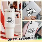 Custom Dog Paw Bone Sticker Personalized Pet Name Decal Cute Heart and Pawprint - Image 3
