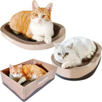 3PSC Cat Scratcher Cardboard, Oval Cat Scratch Pad Bowl Nest - Image 6