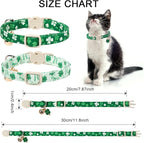 Cat Collar, Spring Green Shamrock Cat Collar - Image 4