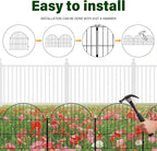 6 Panels No Dig Decorative Garden Fence, 25in x 12.2ft Animal Barrier Fencing - Image 3