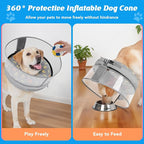 Inflatable Dog Cone with Anti-Licking Clear Shield, Protective Dog Donut Collar - Image 5