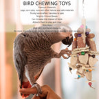 Wooden Bird Chew Toy, Edible Nuts, Vibrant Design, - Image 7