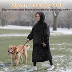 Mewaii Wearable Blanket Hoodie for Adults, Warm Sherpa & Soft Flannel Long - Image 7