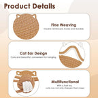 Cat Scratcher Mat, Natural Cotton Rope Cat Scratch Pad, 15.7'' Round Horizontal - Image 3