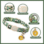 Cat Collar, Pretty Flower Kitten Collars - Image 2