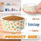 60 Pcs 42 oz/ 5.2 Cups Disposable Pet Bowls - Image 2