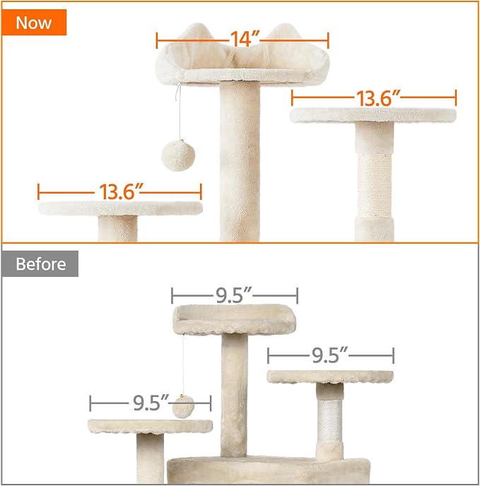 Yaheetech 70in Multi-Level Cat Tree Tall Cat Tower Cat Furniture - Image 6