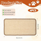 4 Pack Cat Scratcher Mat, 15.7x7.8 Inch Sisal Scratching Pad - Image 2