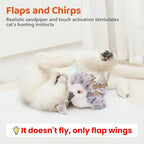 Potaroma Cat Toys Flapping Bird, Lifelike Sandpiper Chirp Tweet, Rechargeable - Image 2