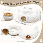 OurWarm Cat Tunnel Bed for Indoor Cats, Soft Plush Cat Donut Tunnel - Image 3