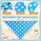 50 Pcs Blue Paw Print Dog Bandanas Bulk Animal Footprint Bandanas - Image 3