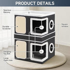 2-Storey Cat House for Indoor Cats, Separate Into 2 Large Cat Bed Cave - Image 4