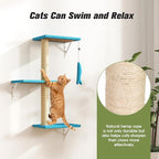 COZIWOW 4-Piece Wall-Mounted Cat Tree Set – Sturdy Wood Pet House, Scratching - Image 4