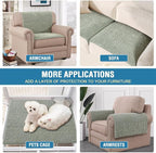 H.VERSAILTEX Plush Chenille Couch Armrest Cover 2 Packs Thick and Soft Sofa - Image 5