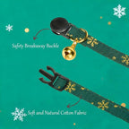 Christmas Cat Collar 2 Pack Cotton Bowtie Cat Collars Glittery Snowflakes Cute - Image 4