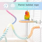 3pcs Gradient Colorful Bird Rope Perch Stand, Bird Cage Climbing Rope Toys - Image 4