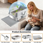 2 Pack Stainless Steel Litter Box, XL Metal Cat Litter Box - Image 6