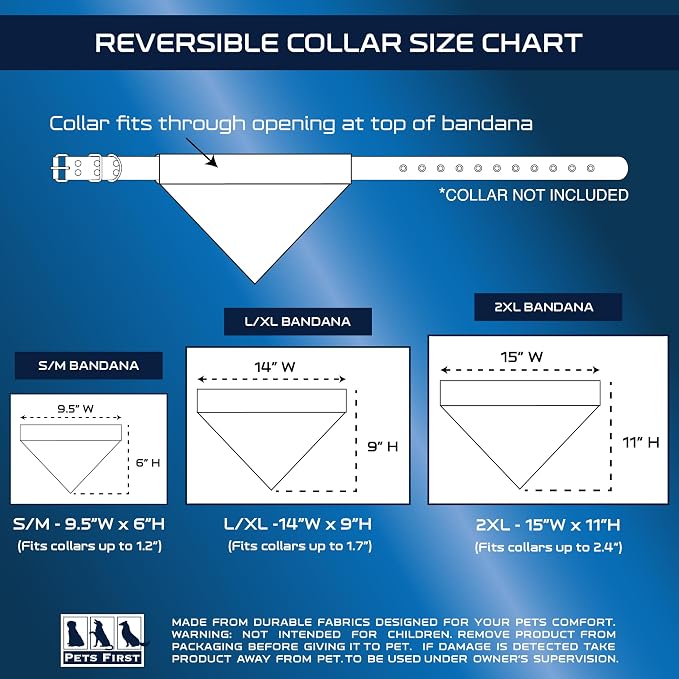 Pets First NBA Golden State Warriors Reversible Bandana Size XX-Large - Image 5