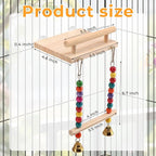 Natural Wood Bird Perch Swing - Image 2